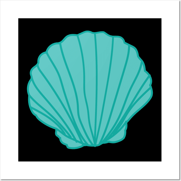 Teal Seashell Wall Art by courtneylgraben